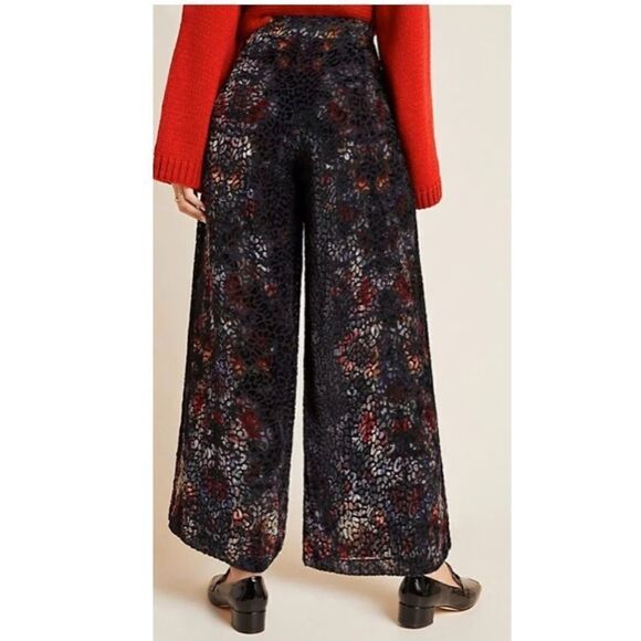 Kachel by Anthropologie Women's Size 4 Velvet Burnout Wide Leg Print Pants NWT - Picture 3 of 10